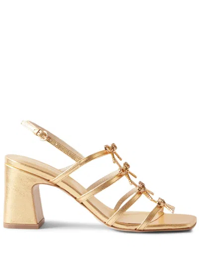 Claudie Pierlot 蝴蝶结缀饰凉鞋 In Gold