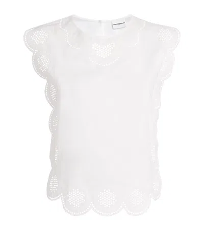 Claudie Pierlot Broderie Anglaise Blouse In White