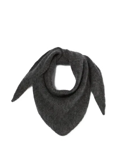 Claudie Pierlot Brushed Triangular Scarf In Gray