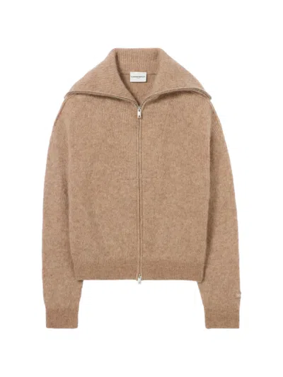 Claudie Pierlot Brushed-effect Knit Cardigan In Neutrals