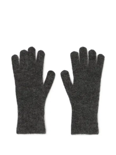 Claudie Pierlot Brushed-knit Gloves In Gray