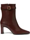 Claudie Pierlot Buckle-strap Pointed-toe Ankle Boots In Brown