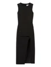 Claudie Pierlot Womens Black Button-down Round-neck Stretch-woven Midi Dress In Black