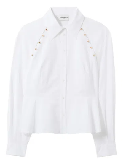Claudie Pierlot Button-detail Peplum Shirt In White