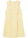 Claudie Pierlot Womens Naturels Button-embellished Double-breasted Woven Mini Dress In 黄色