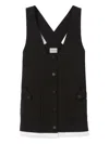 Claudie Pierlot Womens Black Sleeveless Lace-trim Stretch-woven Pinafore Dress In Black