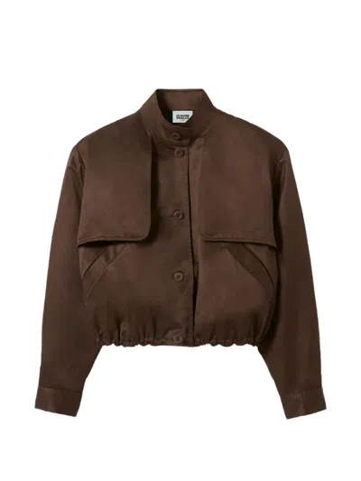 Claudie Pierlot Button Front Cotton Jacket In Brown