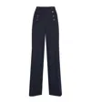 Claudie Pierlot Button-front Straight Trousers In Blue