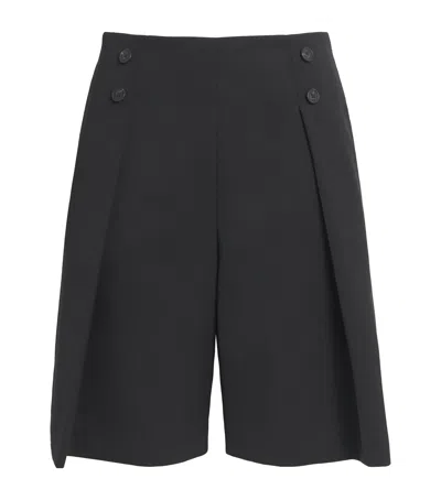 Claudie Pierlot Button Pleat Bermuda Shorts In Black