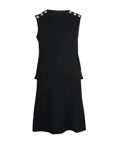 Claudie Pierlot Button Shoulder Mini Dress In Black Triacetate