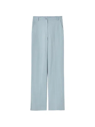 Claudie Pierlot Button Straight Trousers In Blue