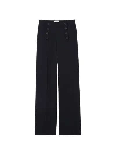 Claudie Pierlot Button Straight Trousers In Blue