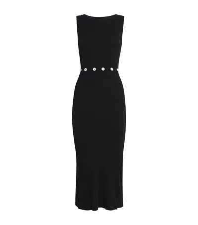 Claudie Pierlot Button-trim Midi Dress In Black