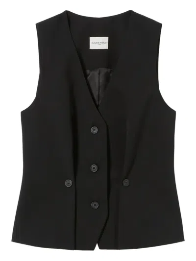 Claudie Pierlot Button V-neck Vest In Black