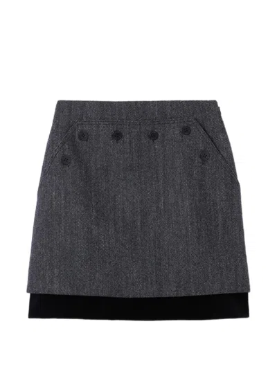 Claudie Pierlot Button-detail Skirt In Gray