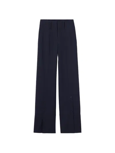 Claudie Pierlot Button-detailed Slit-hem Trousers In Blue