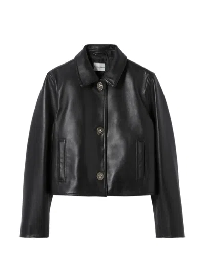 Claudie Pierlot Buttoned Cropped Jacket In Black