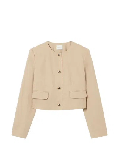 Claudie Pierlot Buttoned Jacket In Neutral