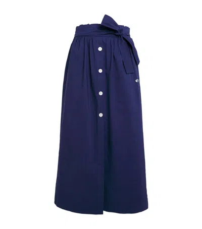 Claudie Pierlot Buttoned Midi Skirt In Blue