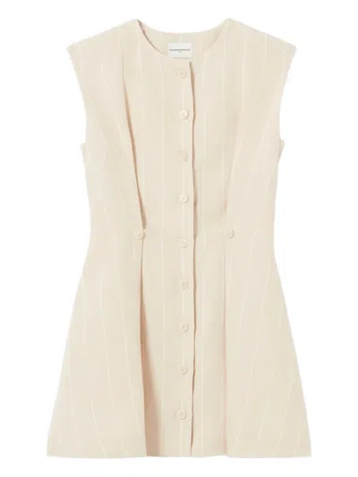 Claudie Pierlot Buttoned Striped Mini Dress In Animal Print