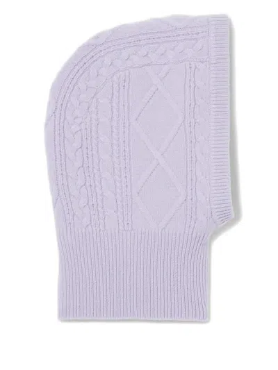 Claudie Pierlot Cable-knit Balaclava In Purple