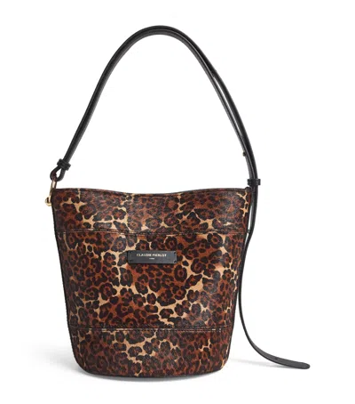 Claudie Pierlot Calf Hair Solveig Bucket Bag In Multi