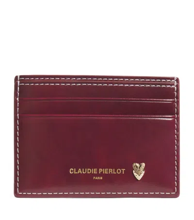 Claudie Pierlot Calfskin Card Holder In Red