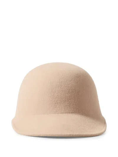 Claudie Pierlot Camel Wool Felt Cap In Neutral