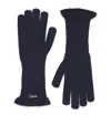 Claudie Pierlot Cashmere-blend Logo Gloves In Blue