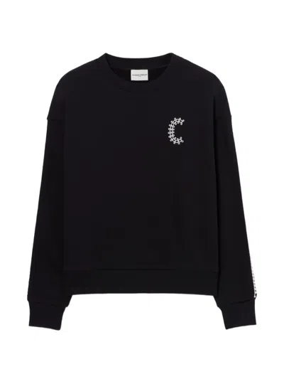 Claudie Pierlot Casual Organic-cotton C Sweatshirt In Blue