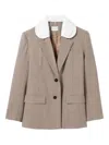 Claudie Pierlot Womens Multicolored Checked Single-breasted Wool-blend Blazer In Brown