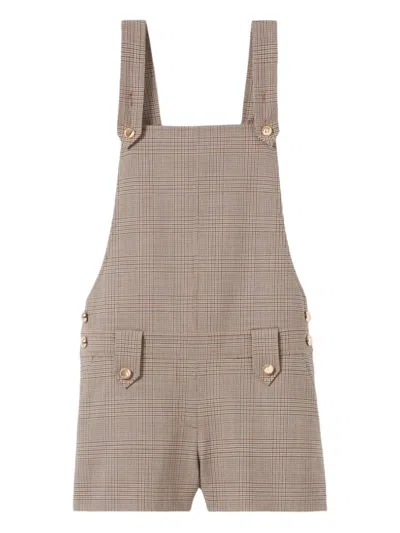 Claudie Pierlot Checked Dungaree Playsuit