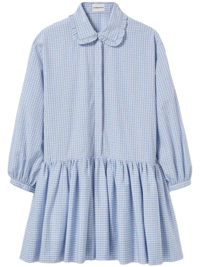 Claudie Pierlot Checked Mini Dress In Blue