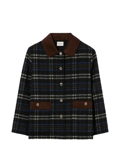 CLAUDIE PIERLOT CHECKED WOOL BLEND COAT