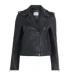Claudie Pierlot Womens Bleus Zip-up Regular-fit Leather Biker Jacket