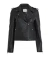 Claudie Pierlot Womens Bleus Zip-up Regular-fit Leather Biker Jacket