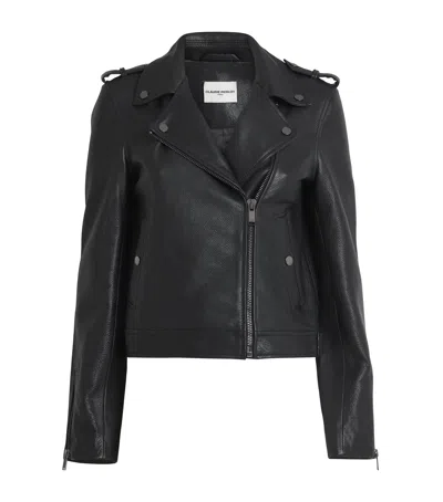 CLAUDIE PIERLOT CLUB GRAINED LEATHER JACKET
