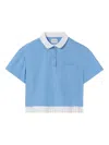 Claudie Pierlot Womens Myosotis Peter-pan Collar Pleated Cotton Top In Blue