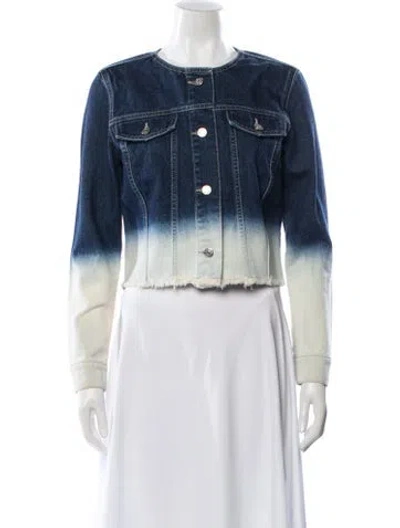 Pre-owned Claudie Pierlot Colorblock Pattern Denim Jacket In Blue