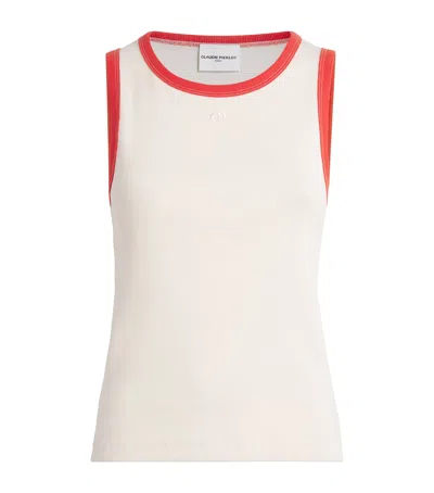 Claudie Pierlot Contrast Logo Tank Top In Neutral