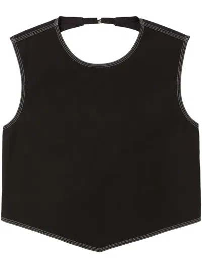 Claudie Pierlot Contrast-stitch Tank Top In 黑色