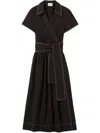 Claudie Pierlot Contrast-stitching Midi Dress In Black