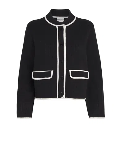 Claudie Pierlot Contrast-trim Cardigan In Black