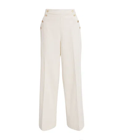 Claudie Pierlot Corduroy Button-detail Trousers In White