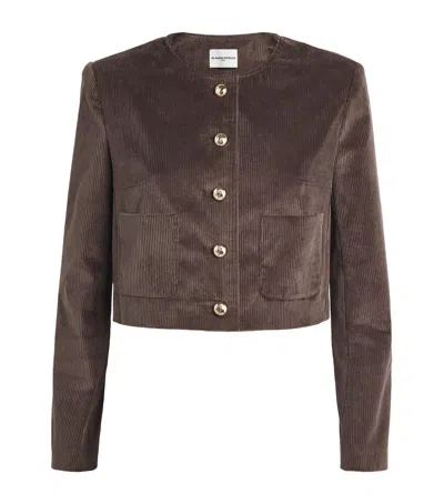 Claudie Pierlot Corduroy Cropped Blazer In Brown