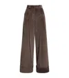 Claudie Pierlot Corduroy Wide-leg Tailored Trousers In Brown