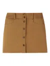 Claudie Pierlot Stretch-cotton Mini Skirt In Braun
