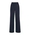 Claudie Pierlot Cotton-blend Striped Trousers In Blue
