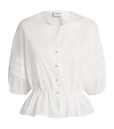 Claudie Pierlot Cotton Broderie Anglaise Shirt In Neutral