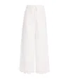 Claudie Pierlot Cotton Broderie-trimmed Trousers In Neutral